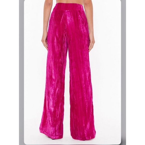 Nasty Gal Velvet Wide Leg Pants - Picture 4 of 6